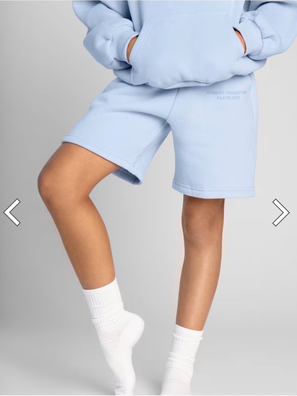 Kids Pastel Blue Cozy Sweat Shorts